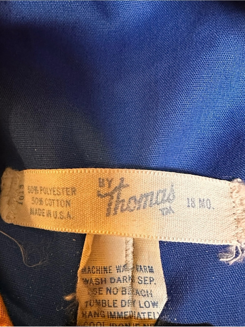 Vintage Quilted Overalls Blue, Red, Yellow By Thomas Made In USA Size: 18 Months - Picture 7 of 7